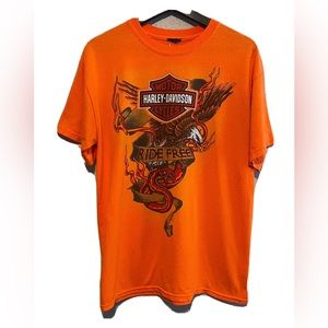 Y2K Harley Davidson Tattoo Inspired Vintage Graphic Tee Double Sided Mens Medium
